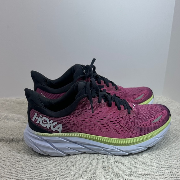 HOKA Clifton 8 Shoes Sneakers Women's size 10 Berry Rose - Picture 2 of 10